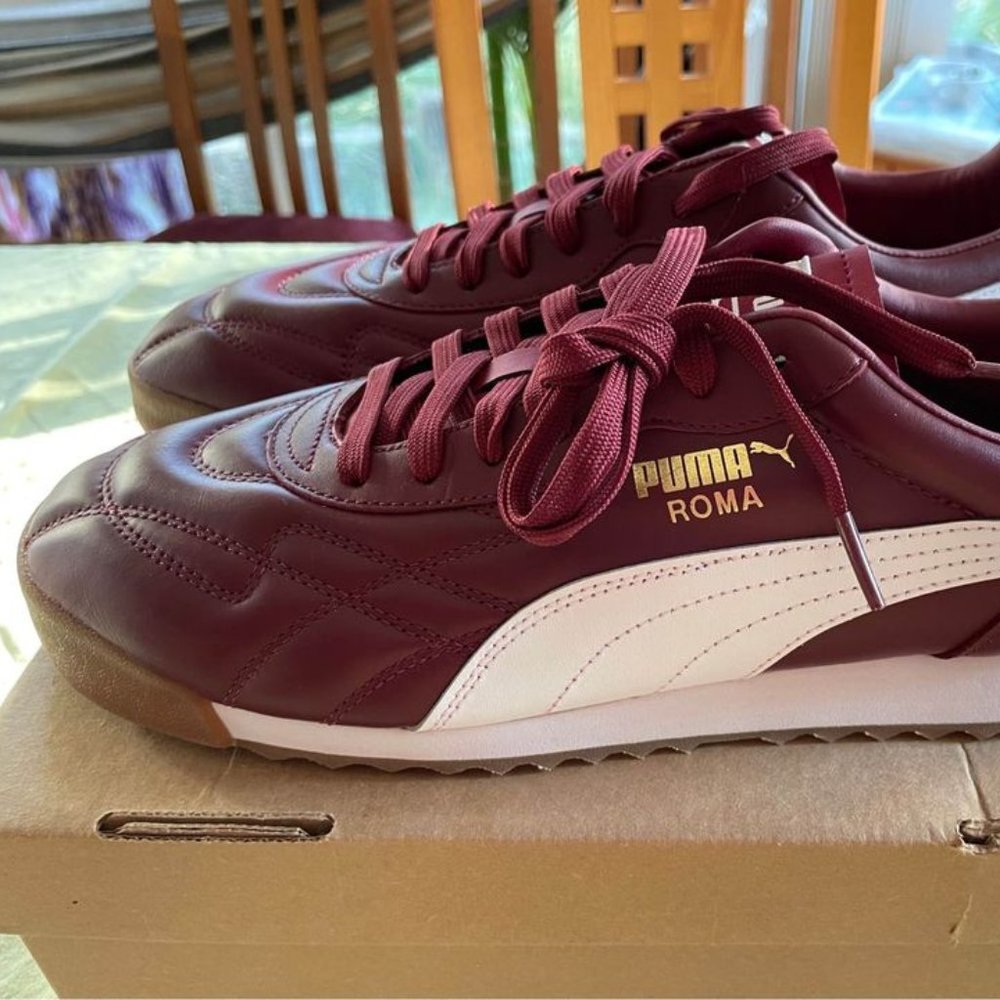 Puma Roma Anniversario Men Size 11 Burgundy Leather Athletic Sneakers Shoes